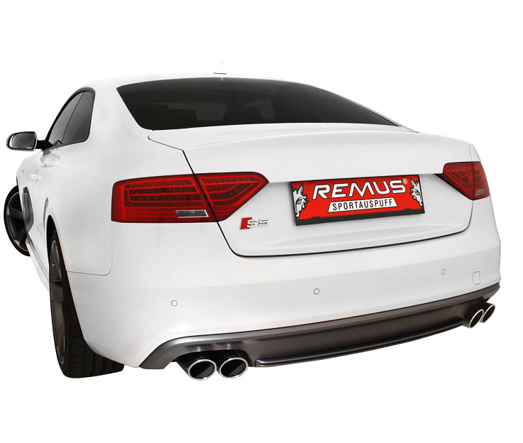 REMUS Sportauspuff / Duplex-ESD für: AUDI S4 Avant - B8 /  3.0TFSI - 245 kW | Endrohre 4x 84 rund, schräg, verchromt