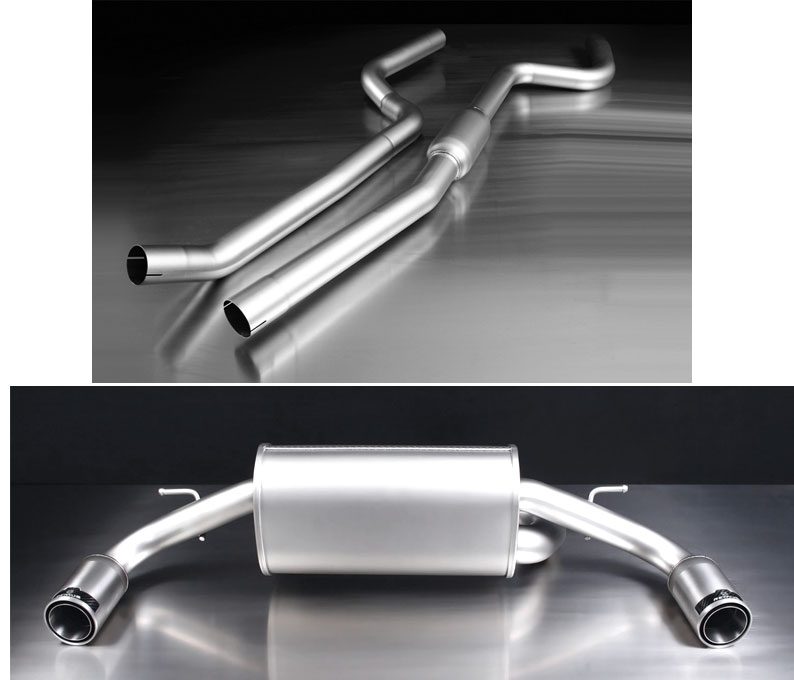 REMUS Sportauspuff / Duplex-Anlage 65mm ab Kat. für: BMW 114i,116i,118i - F20,F21 / 1.6T - 75,100,125 kW | Endrohre 2x 84 rund - Street Race / passt auch zu M-Paket