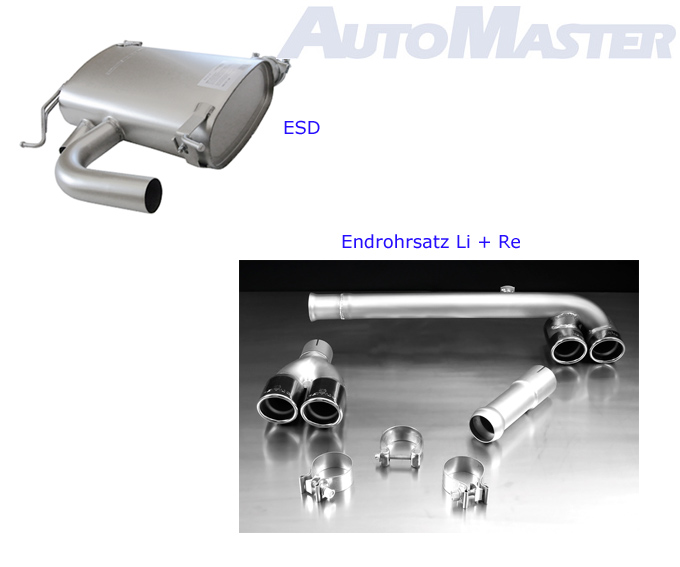 REMUS Sportauspuff / Duplex-ESD 65mm für: BMW 318i,320i - E90,E91,E92,E93 / -9.2007 / 105,125 kW | Endrohre: 4x 76 rund,schräg / nur für Motoren N43B20A / nicht für M-Paket passend