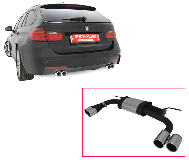 REMUS Sportauspuff / Duplex-ESD für: BMW 330d/dx - F30,F31 / 190 kW | Endrohre 4x 76 rund,versetzt / nur zu M-Paket passend