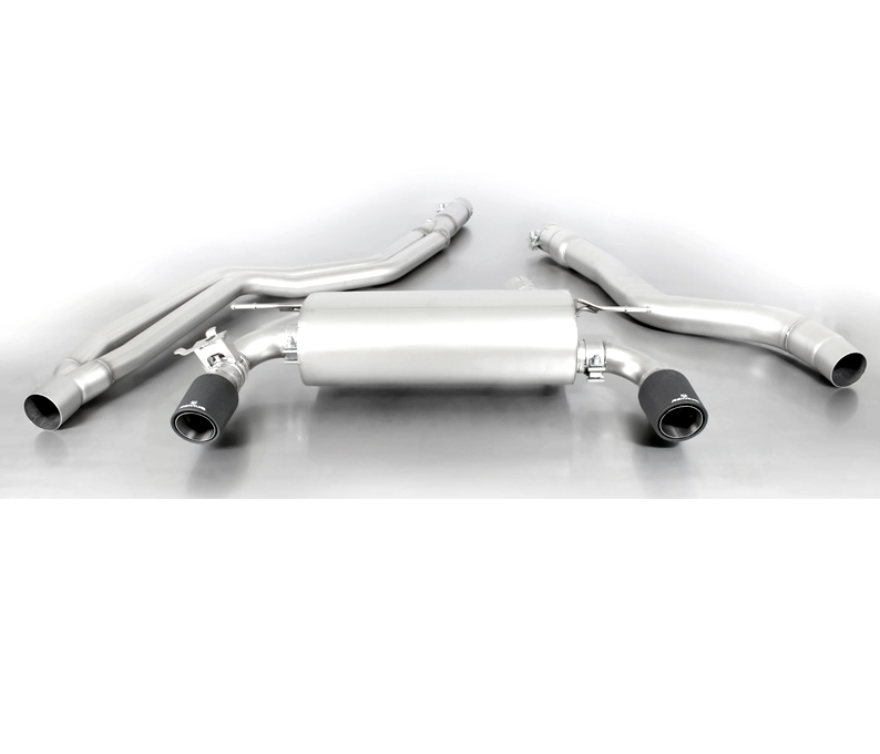 REMUS Sportauspuff / Duplex-Anlage 84mm ab Kat. für: BMW 340i, 340i xDrive - F30,F31 / 3.0T - 240,265 kW | Endrohre: Carbon/Titan 2x 84 rund / ESDmit Klappe