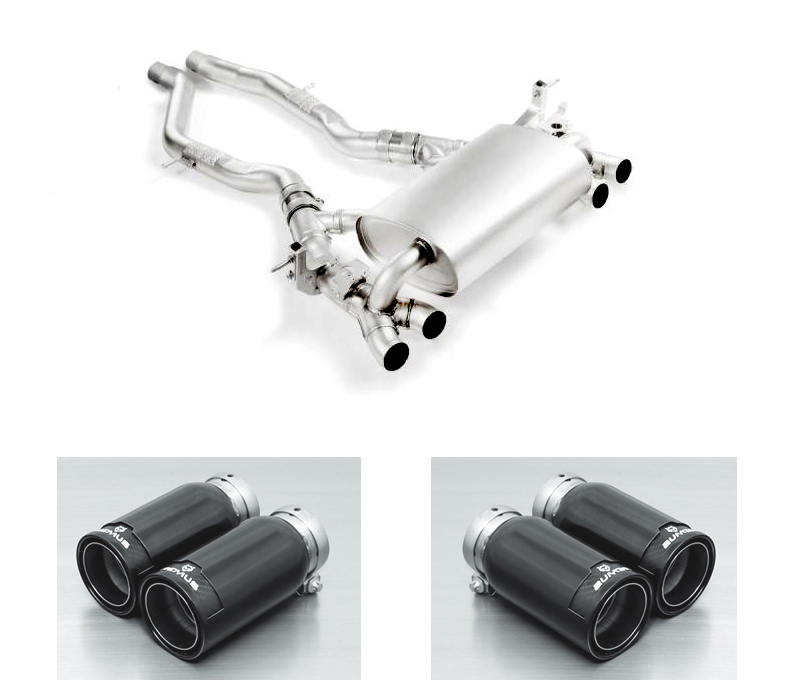 REMUS Sportauspuff / Duplex-ESD für: BMW M2 Comp. - F87N / 3.0T - 302 kW, mit OPF | Endrohre: 4x 98 rund - Street Race Black Chrome / ESD mit Klappen