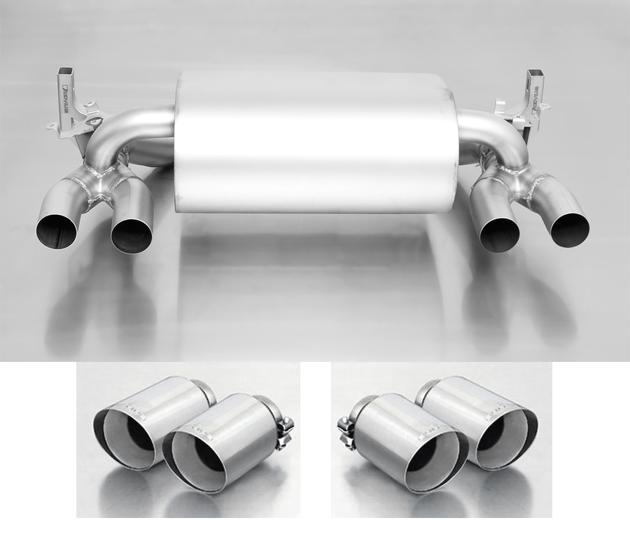 REMUS Sportauspuff / Duplex-ESD für: BMW M4 - F82 / 3.0T - 317,331 kW | Endrohre: verchromt 4x 102 rund,schräg / mit Klappen