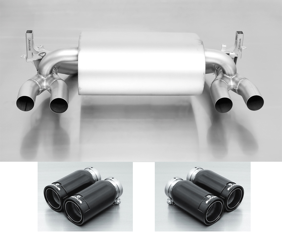 REMUS Sportauspuff / Duplex-ESD für: BMW M4 - F82 / 3.0T - 317,331 kW | Endrohre: 4x 98 rund - Street Race Black / mit Klappen