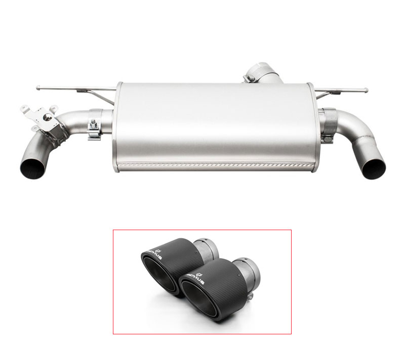 REMUS Sportauspuff / Duplex-ESD für: BMW M140i, M140ix - F20,F21 / 3.0T - 250 kW | Endrohre 2x 102 rund - Carbon/Titan  |  ESD mit Klappe