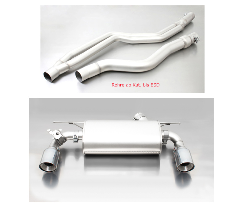 REMUS Sportauspuff / Duplex-Anlage 84mm ab Kat. für: BMW M240i, M240ix - F22 / 3.0T - 250 kW, ohne OPF | Endrohre 2x 102 rund, schräg, scharfkantig | ESD mit Klappe