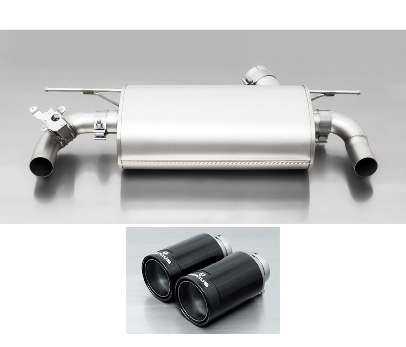 REMUS Sportauspuff / Duplex-ESD für: BMW M240i, M240ix - F22,F23 / 3.0T - 250 kW | Endrohre: 2x 98 Street Race schwarz / ESD mit Klappe