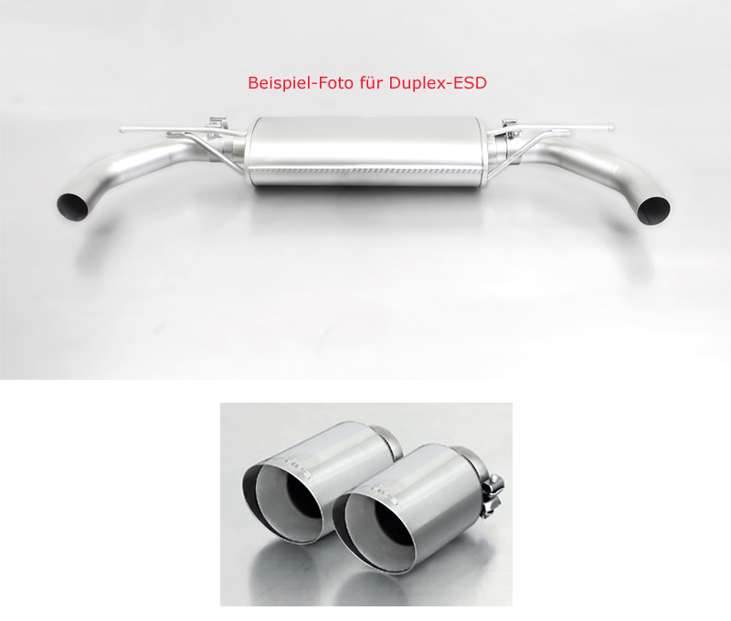 REMUS Sportauspuff / Duplex-ESD für: FIAT 124 Spider / 1.4T - 103 kW | mit Endrohren 2x 102 rund,schräg,scharf