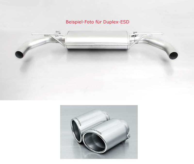 REMUS Sportauspuff / Duplex-ESD für: FIAT 124 Spider / 1.4T - 103 kW | mit Endrohren 2x 102 rund,schräg,schräg,verchromt