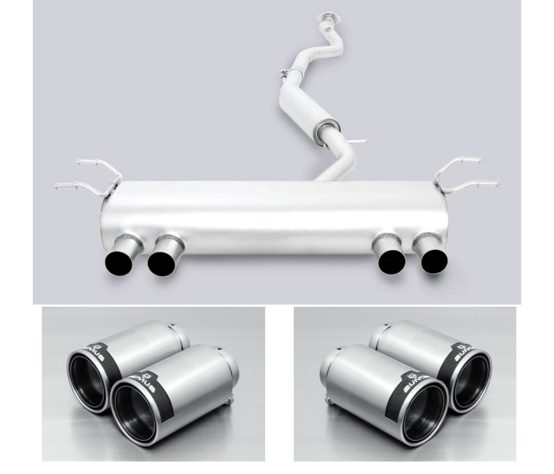 REMUS Sportauspuff / Duplex-Anlage 60mm ab Kat. für: MAZDA MX-5 - ND, G130,G160 / 1.5,2.0 - 96,118 kW |  Endrohre 4x 84 rund - Street Race |  Ausschneiden der Heckschürze nötig