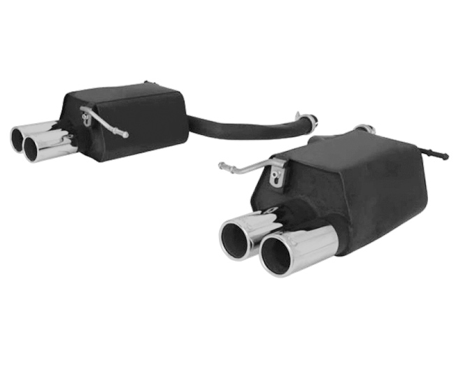 REMUS Sportauspuff / ESD für: MERCEDES SLK - R172 / SLK200,SLK250,SLK350 - 135,150,225 kW | ESD Li + Re mit Endrohren je 2x 76 rund,versetzt