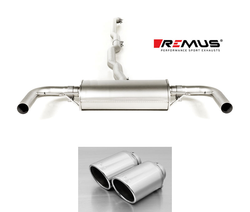 REMUS Sportauspuff / Duplex-Anlage 70mm ab Kat./OPF für: MINI Clubman Cooper S - F54 / 2.0T - 141 kW, mit OPF | Endrohre 2x 102 rund, schräg - verchromt