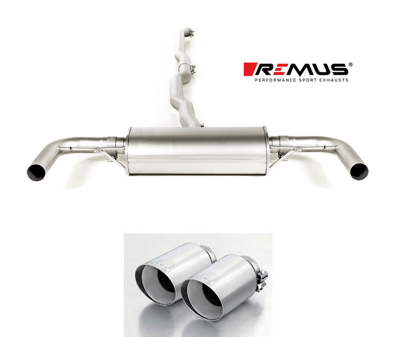 REMUS Sportauspuff / Duplex-Anlage 70mm ab Kat./OPF für: MINI Clubman Cooper S - F54 / 2.0T - 141 kW, mit OPF | Endrohre 2x 102 rund, schräg - verchromt