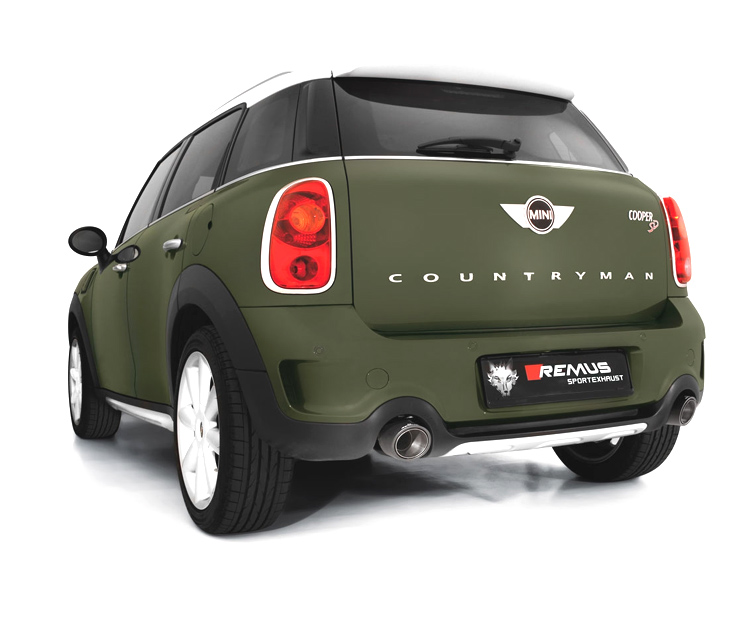 REMUS Sportauspuff / Duplex-ESD für: MINI Countryman Cooper S + SD - R60, ALL4 / 1.6T,2.0SD - 135,140,105 kW | Endrohre 2x 102 rund, Carbon/Titan