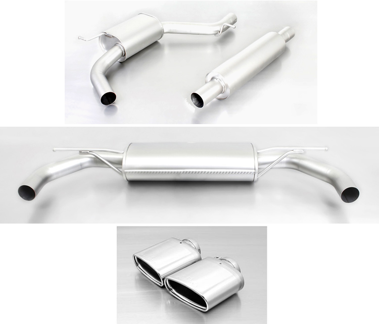 REMUS Sportauspuff / Duplex-Anlage 65mm ab Kat. für: SEAT Leon Cupra 265,280,290 - 5F /  2.0TSI - 195,206,213 kW | Endrohre 2x 142x72 flachoval, schräg, schräg, verchromt