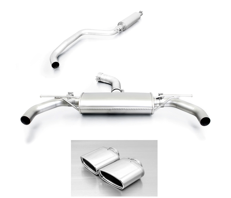 REMUS Sportauspuff / Duplex-Anlage 70mm ab Kat. für: SEAT Leon Cupra 300 - 5F /  2.0TSI - 221 kW | Endrohre 2x 142x72 mm schräg/schräg - verchromt