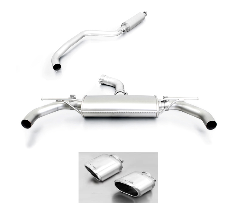 REMUS Sportauspuff / Duplex-Anlage 70mm ab Kat. für: SEAT Leon Cupra 300 - 5F /  2.0TSI - 221 kW | Endrohre 2x 133x85 mm schräg/schräg - verchromt
