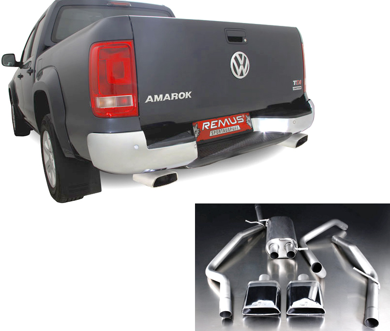 REMUS Sportauspuff / Duplex-ESD für: VW Amarok, inkl. 4motion  / 2.0TDI - 90,103,120,132 kW | Endrohre 2x 185x85, verchromt