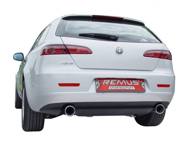 REMUS Sportauspuff / ESD für: ALFA ROMEO 159 / 1.9JTS,1.9JTDM /  88-147 kW | ESD Li + Re mit Endrohren je 102 rund,schräg / inkl. Y-Montagerohr