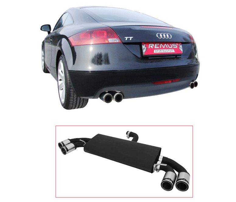 REMUS Sportauspuff / Duplex-ESD Street Race für: AUDI TT - 8J / 1.8TFSI, 2.0TFSI - 118,147 kW | Endrohre 4x 84 mm