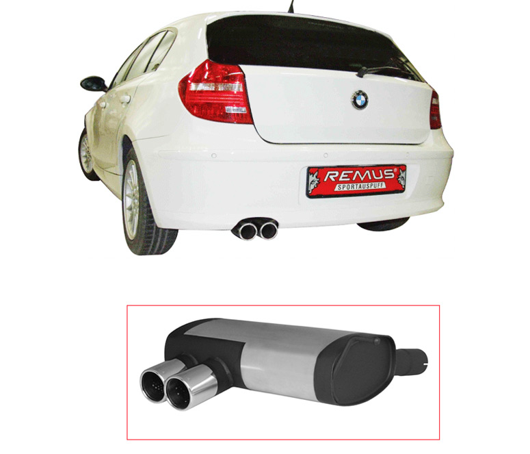 REMUS Sportauspuff / ESD für: BMW 116i,118i,120i  - E81,E87 / 89,105,120 kW |  mit Endrohr 2x 76 rund