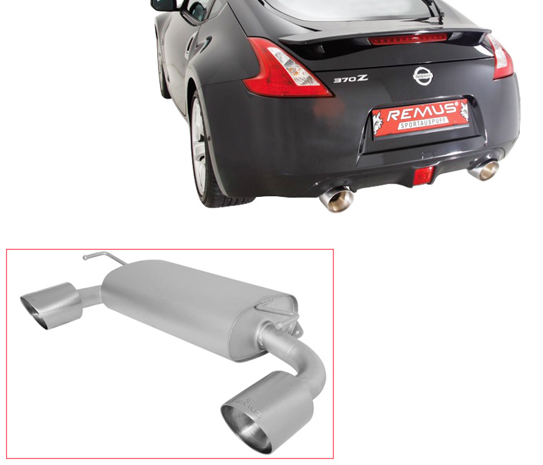 REMUS Sportauspuff / ESD für: NISSAN 370Z - Z34 / 3.7 - 241,243 kW | mit Endrohren 2x 127 rund,schräg