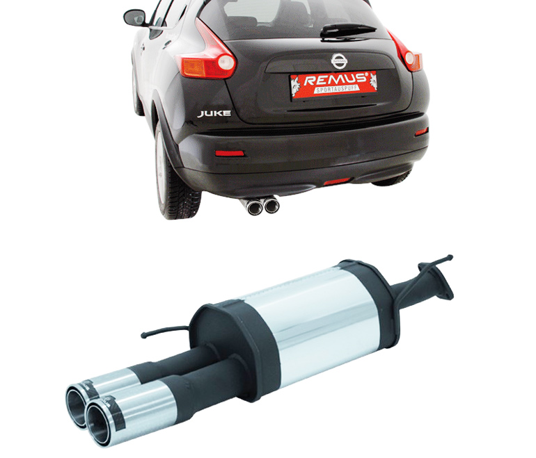 REMUS Sportauspuff / ESD Street Race für: NISSAN Juke - 2WD / 1.6,1.6T,1.5dCi - 86,140,81 kW | Endrohre 2x 84 mm