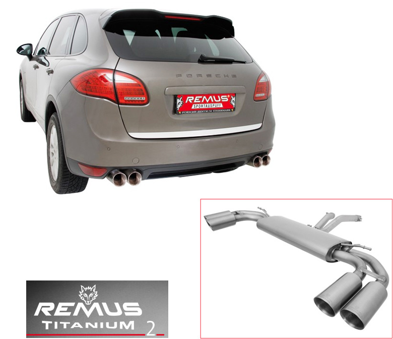 REMUS Sportauspuff Titanium / Duplex-ESD für: PORSCHE Cayenne S Hybrid, Turbo S - 958 / 3.0,4.8 - 245,384 kW | Endrohre 4x 98 mm