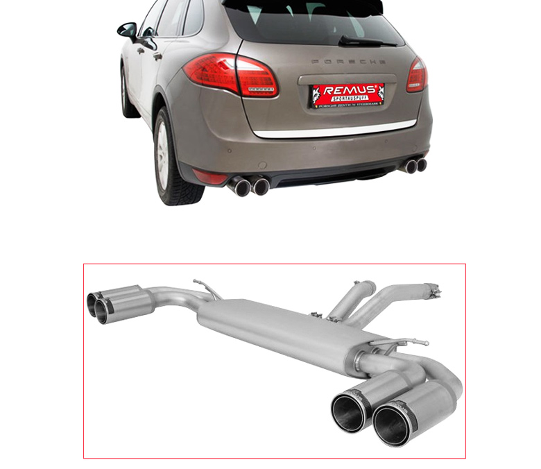REMUS Sportauspuff / Duplex-ESD für: PORSCHE Cayenne S  - 958 / 4.8 - 294 kW | Endrohre 4x 98 rund, Street Race