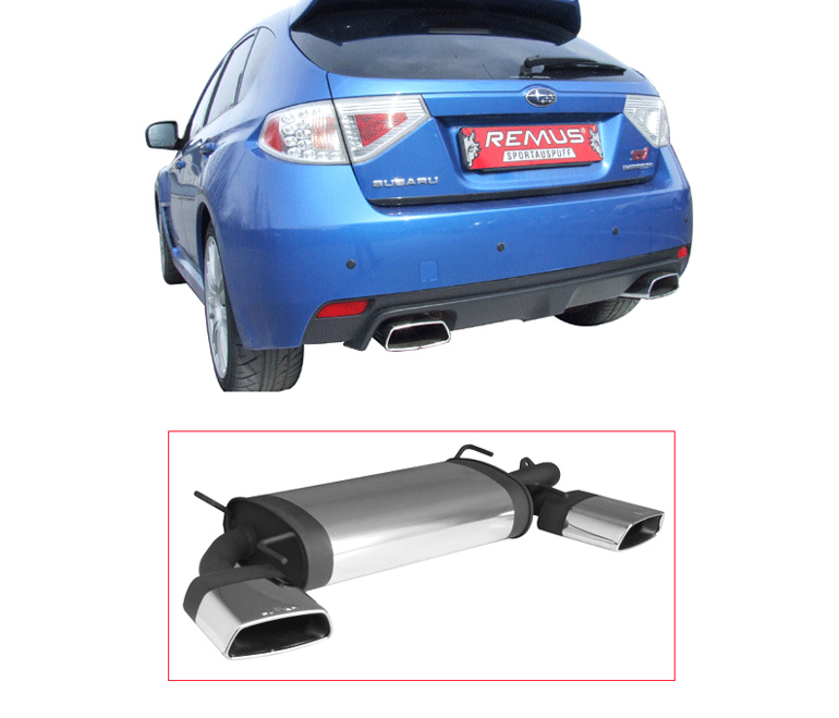 REMUS Sportauspuff / ESD für: SUBARU Impreza WRX STI - G3 / 2.5T - 221 kW | mit Endrohren 2x 185x85 / ca. + 11 PS