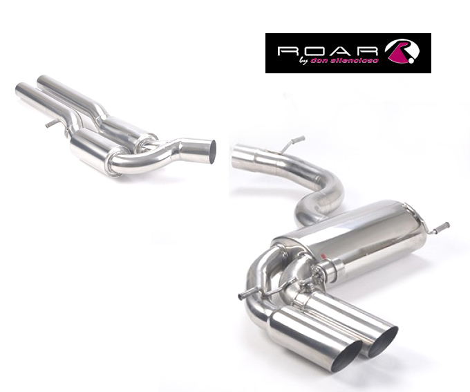 ROAR Sportauspuff Edelstahl / Anlage 76mm ab Kat. für: AUDI RS3 - 8P /  2.5TSI - 250 kW |  ESD mit Klappe  /  Standard Endrohr-Typ: 2x 85 SportLine - weitere Endrohre gegen Aufpreis erhältlich