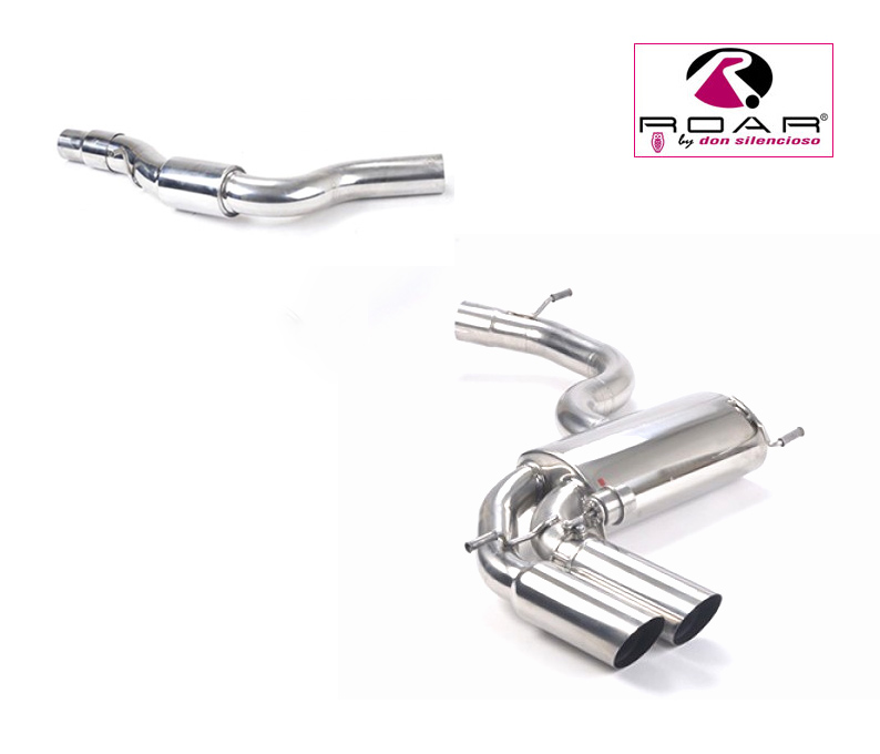ROAR Sportauspuff Edelstahl / Anlage 76mm ab Kat. für: AUDI S3 - 8P /  2.0TSI - 195 kW |  ESD mit Klappe  /  Standard Endrohr-Typ: 2x 85 SportLine - weitere Endrohre gegen Aufpreis erhältlich
