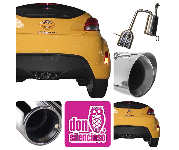 ROAR Sportauspuff Edelstahl / ESD für: HYUNDAI Veloster/ 1.6, 1.6T - 103,137 kW | Standard Endrohr-Typ: Sport Line 85 oder 104 - rund, scharf / viele weitere Endrohre gegen Aufpreis erhältlich