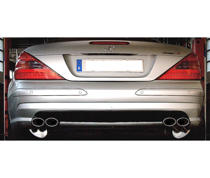 ROAR Sportauspuff Edelstahl / Duplex-ESD für: MERCEDES SL55 AMG - R230 / V8 - 368 kW | Standard Endrohr-Typ: 4x 130x75 oval oder 100x70 oval  / weitere Endrohre zu anderem Preis erhältlich