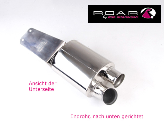 ROAR Sportauspuff Edelstahl / ESD für: PORSCHE 911 3.6 Carrera - 964 / 8.89-9.93 /  kW |  Endrohr-Typ: gemäss Bild - nur diese Ausführung lieferbar