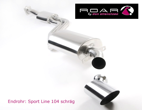 ROAR Sportauspuff Edelstahl / Anlage ab Kat. für: PORSCHE 968 / 1992- / 3.0 - 176 kW | Standard Endrohr-Typ: Sport Line 104 - rund, scharf / viele weitere Endrohre gegen Aufpreis erhältlich