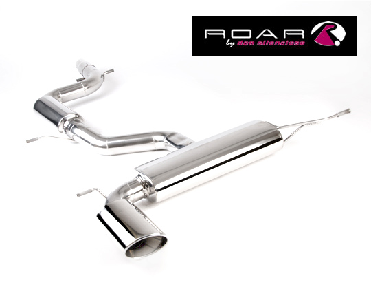 ROAR Sportauspuff Edelstahl / Anlage 76mm ab Kat. für: SEAT Leon Cupra - 1P /  2.0TSI - 177 kW (BWA) | Standard Endrohr-Typ: 1x 150x105 mm oval, seitlich abgeschrägt