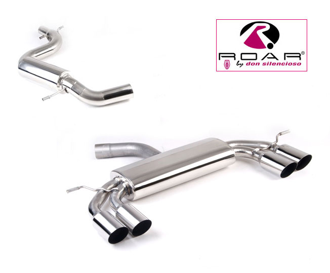 ROAR Sportauspuff Edelstahl / Duplex-Anlage 76mm ab Kat. für: SEAT Leon Cupra 280 - 5F / 2.0TSI - 206 kW |  Endrohr-Typ: 4x 85 SportLine, schräg