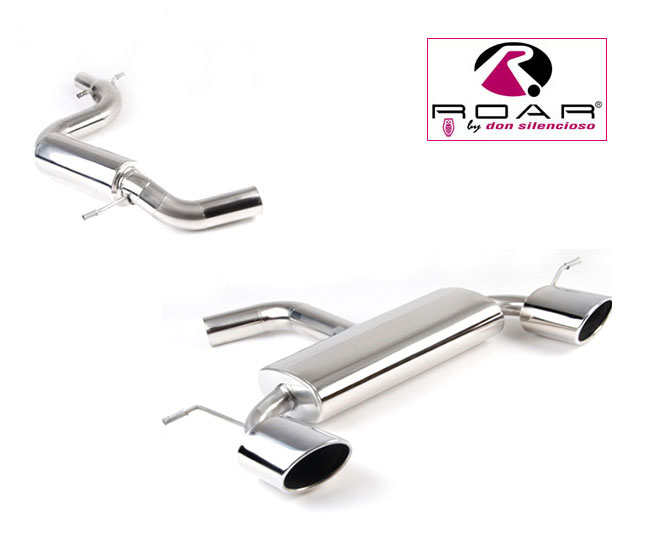 ROAR Sportauspuff Edelstahl / Duplex-Anlage 76mm ab Kat. für: SEAT Leon Cupra 280 - 5F / 2.0TSI - 206 kW |  Endrohr-Typ: 155x105  oval, seitlich abgeschrägt