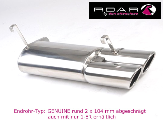 ROAR Sportauspuff Edelstahl / ESD für: TOYOTA Supra 3.0i Turbo / 1987-96 / 3.0 - 173 kW | Standard Endrohr-Typ: 2x Sport Line 85 oder 104 - rund, scharf / viele weitere Endrohre gegen Aufpreis erhältlich
