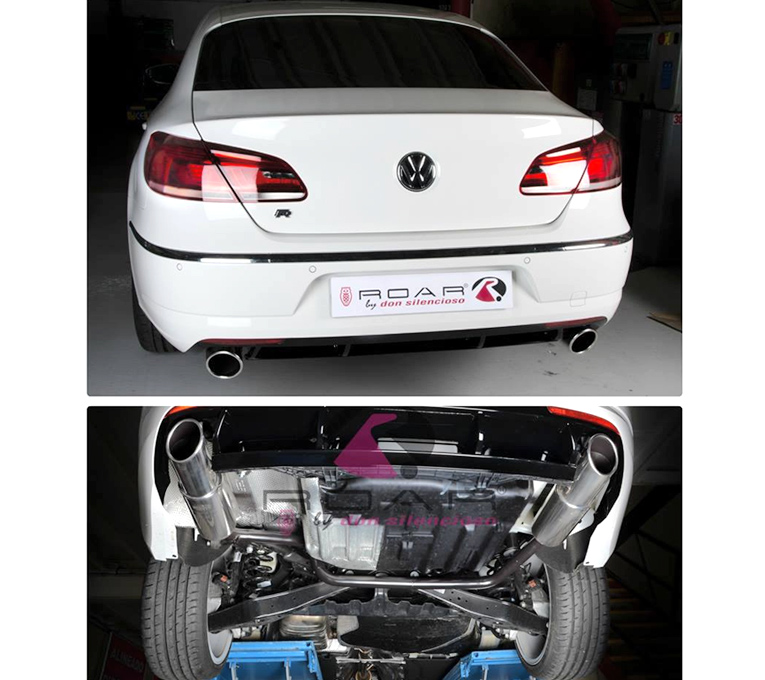 ROAR Sportauspuff Edelstahl / Duplex-ESD für: VW Passat CC R-Line / 2010- / 2.0TDI - 125 kW | Standard Endrohr-Typ: Sport Line 85 oder 104 - rund, scharf / viele weitere Endrohre gegen Aufpreis erhältlich