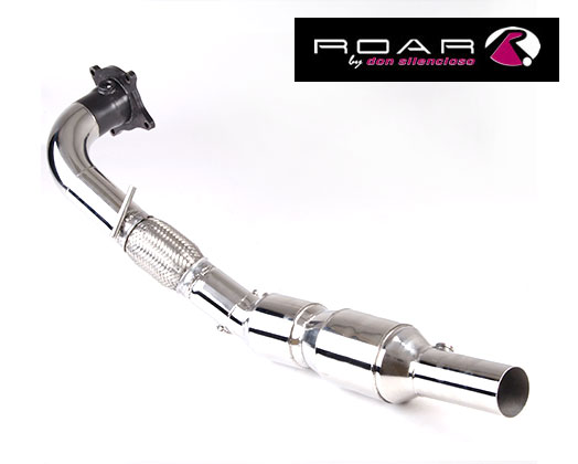 ROAR Sportauspuff / Downpipe 76mm mit 200cpsi Sport-Kat. für: VW Golf 6 R / 2.0T - 199 kW | mit HJS Sport-Kat.
