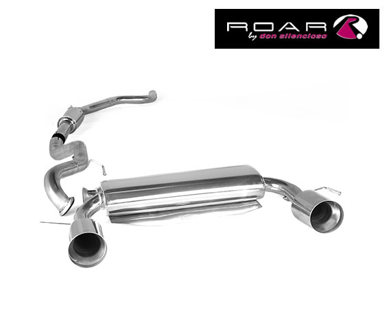 ROAR Sportauspuff Edelstahl / Duplex-Anlage 63.5mm ab Kat. für: OPEL Corsa D OPC + NBE / 1.6T - 141,155 kW | Standard Endrohr-Typ: 2x Sport Line 85 + 104 - rund, scharf / weitere Endrohre gegen Aufpreis erhältlich
