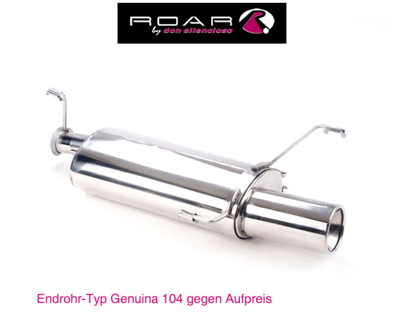 ROAR Sportauspuff Edelstahl / ESD für: PEUGEOT 306 Cabrio / 1.8 16V - 81 kW | Standard Endrohr-Typ: 1x Sport Line 85 oder 104 - rund, scharf / viele weitere Endrohre gegen Aufpreis erhältlich