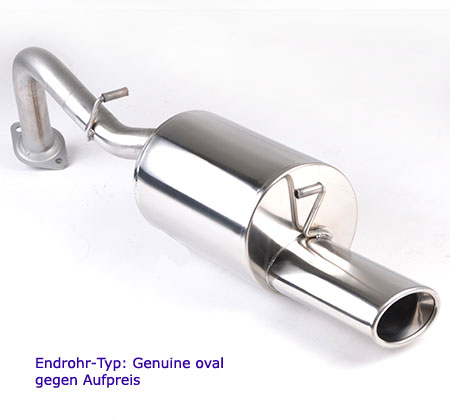 ROAR Sportauspuff Edelstahl / ESD für: TOYOTA Yaris TS - P1 / 1.5 - 77,78 kW | Standard Endrohr-Typ: 1x Sport Line 85 oder 104 - rund, scharf / viele weitere Endrohre gegen Aufpreis erhältlich