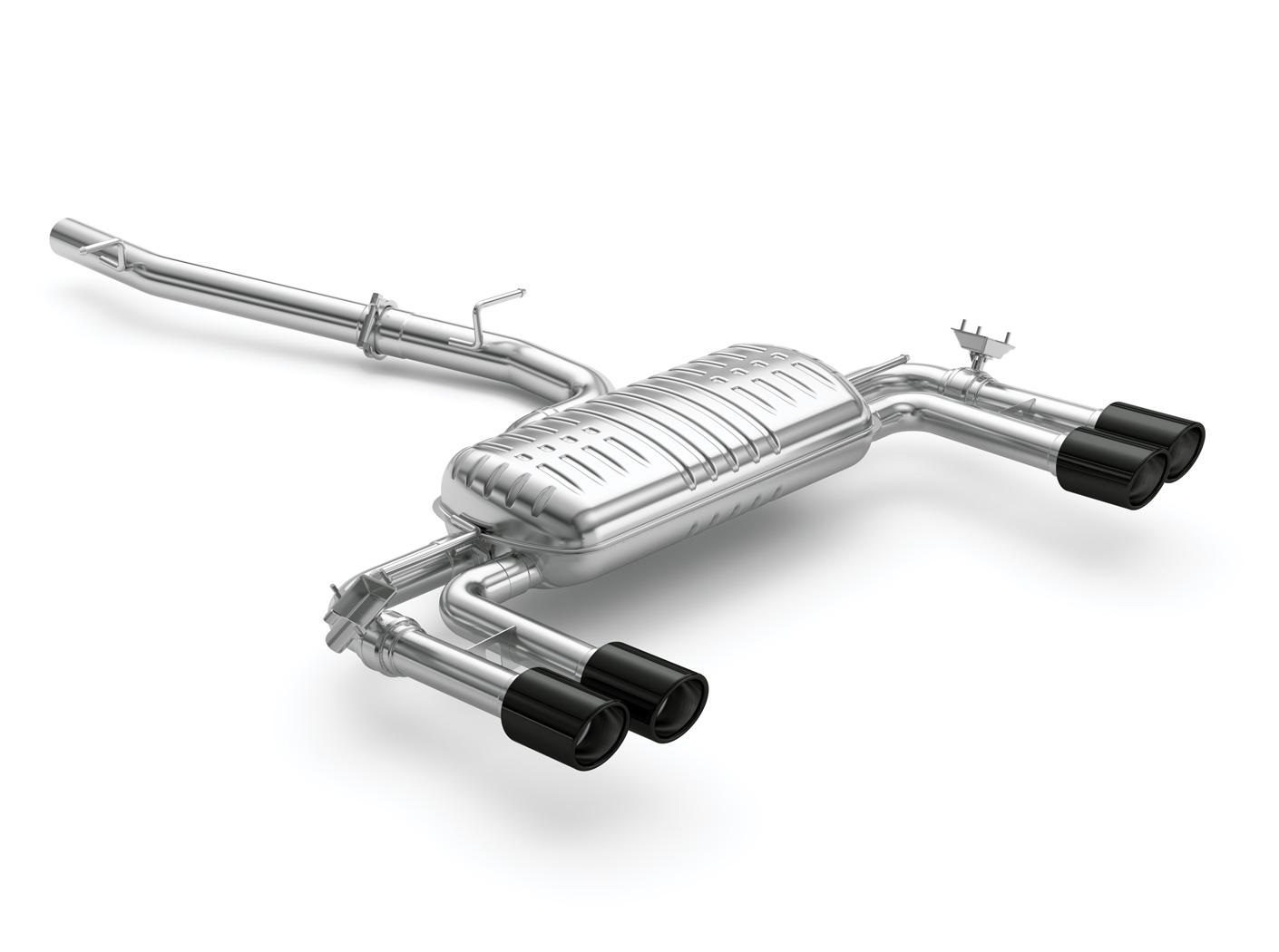 EISENMANN Sportauspuff / Duplex-Anlage ab Kat./OPF für: CUPRA Ateca 4Drive /  2.0TSI - 221 kW  | Endrohre: 4x 90mm rund, schräg - Schwarz | Hinweis: mit 2 Klappen, wie orig.