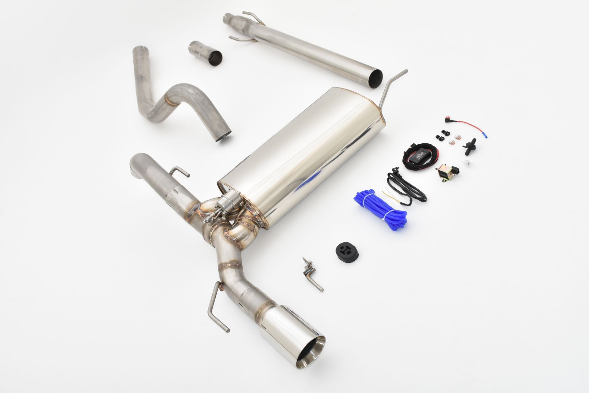 STREET BEAST Klappen-Auspuff / Anlage 70mm ab Kat. für: OPEL Adam S / 1.6T - 110 kW  |  Endrohr-Typen: alle  |  Steuerung der Klappe per ESP Knopf +  Handy-App