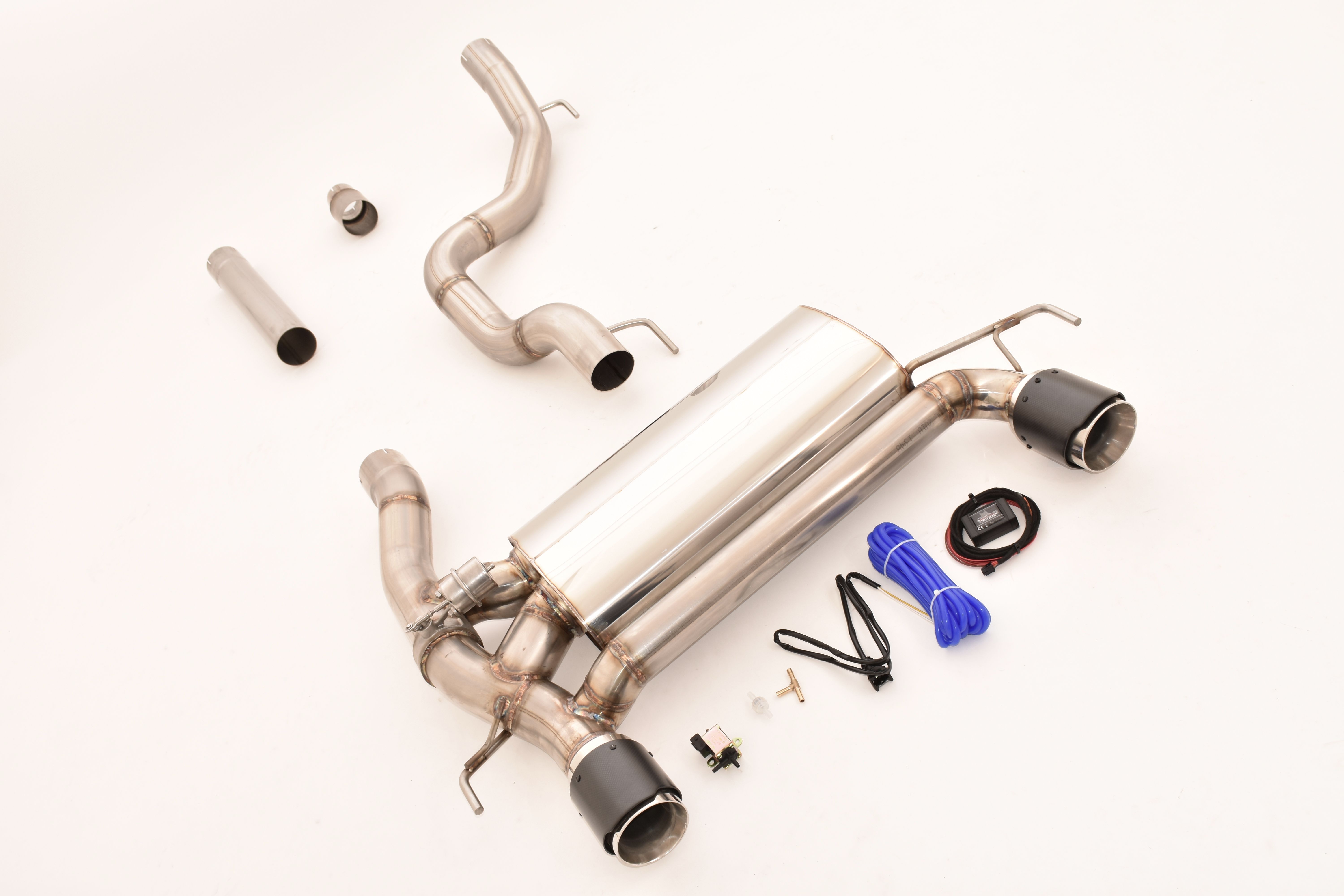 STREET BEAST Klappen-Auspuff / Duplex-Anlage 76mm ab Kat. für: OPEL Corsa E OPC / 2015-18  /  1.6T - 152 kW  |  Steuerung der Klappe per OPC Knopf + Handy-App