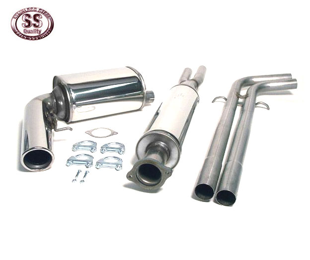 SIMONS Sportauspuff Edelstahl / Anlage 63,5mm/2x 51mm ab Kat. für: VOLVO V70 - S / 2001-5.04 / 2.4T,2.5T,D5  | Endrohr: 100 rund