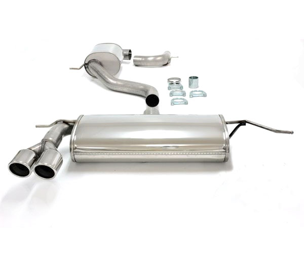 SIMONS Sportauspuff Edelstahl / Anlage 76mm ab Kat. für: VW Scirocco - 13 / 1.4TSI, 2.0TSI / 90,118,147,155 kW | Endrohr: 2x 80 rund, schräg